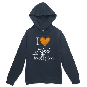 I Love Jesus And Tennessee Orange Heart Cute Fan Gift Urban Pullover Hoodie