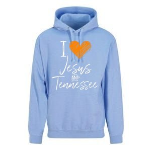 I Love Jesus And Tennessee Orange Heart Cute Fan Gift Unisex Surf Hoodie