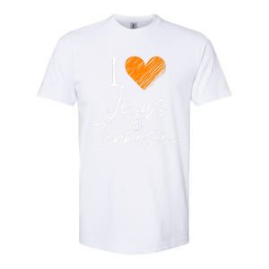 I Love Jesus And Tennessee Orange Heart Cute Fan Gift Softstyle CVC T-Shirt