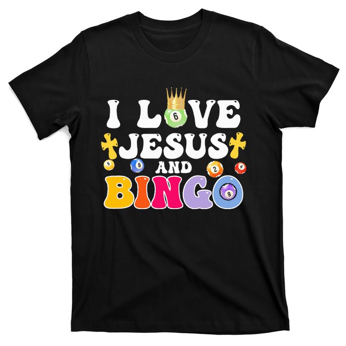 I Love Jesus And Bingo Christian Cross Board Games T-Shirt