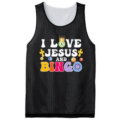 I Love Jesus And Bingo Christian Cross Board Games Mesh Reversible Basketball Jersey Tank