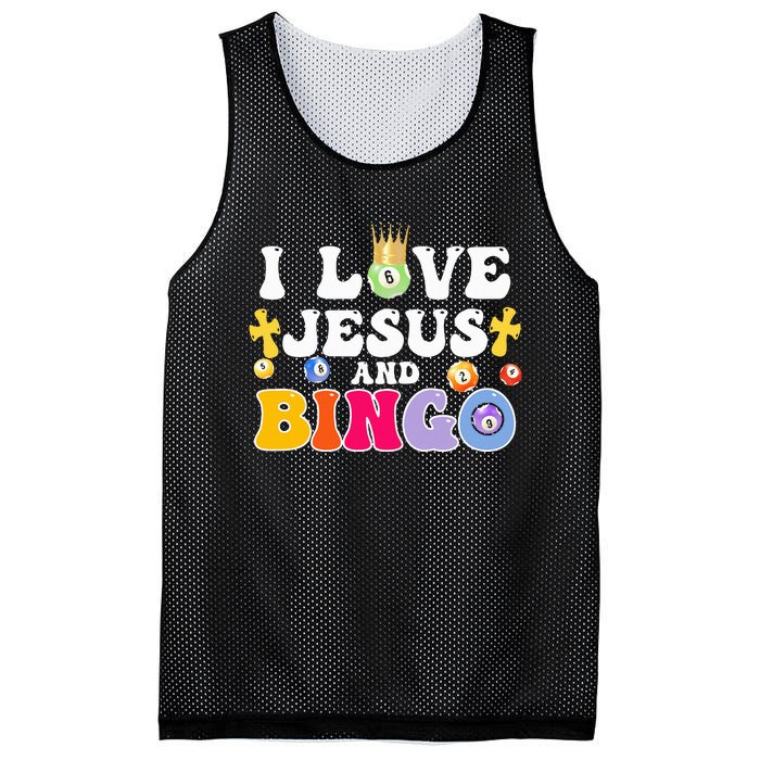 I Love Jesus And Bingo Christian Cross Board Games Mesh Reversible Basketball Jersey Tank