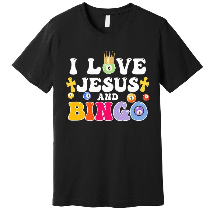 I Love Jesus And Bingo Christian Cross Board Games Premium T-Shirt