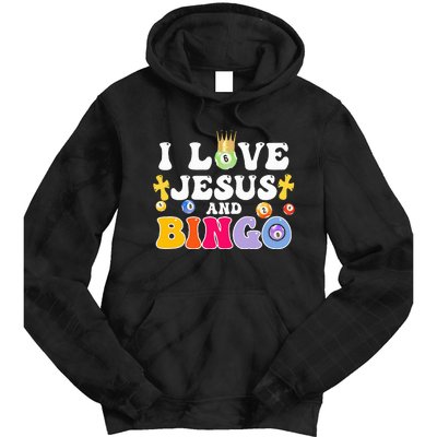 I Love Jesus And Bingo Christian Cross Board Games Tie Dye Hoodie