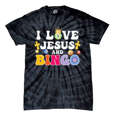 I Love Jesus And Bingo Christian Cross Board Games Tie-Dye T-Shirt