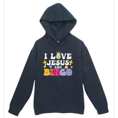 I Love Jesus And Bingo Christian Cross Board Games Urban Pullover Hoodie