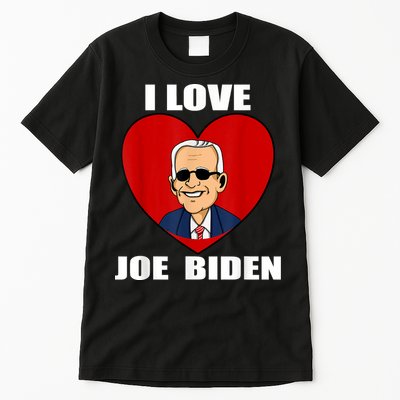 I Love Joe Biden Heart – Pro President Joe Biden Tall T-Shirt