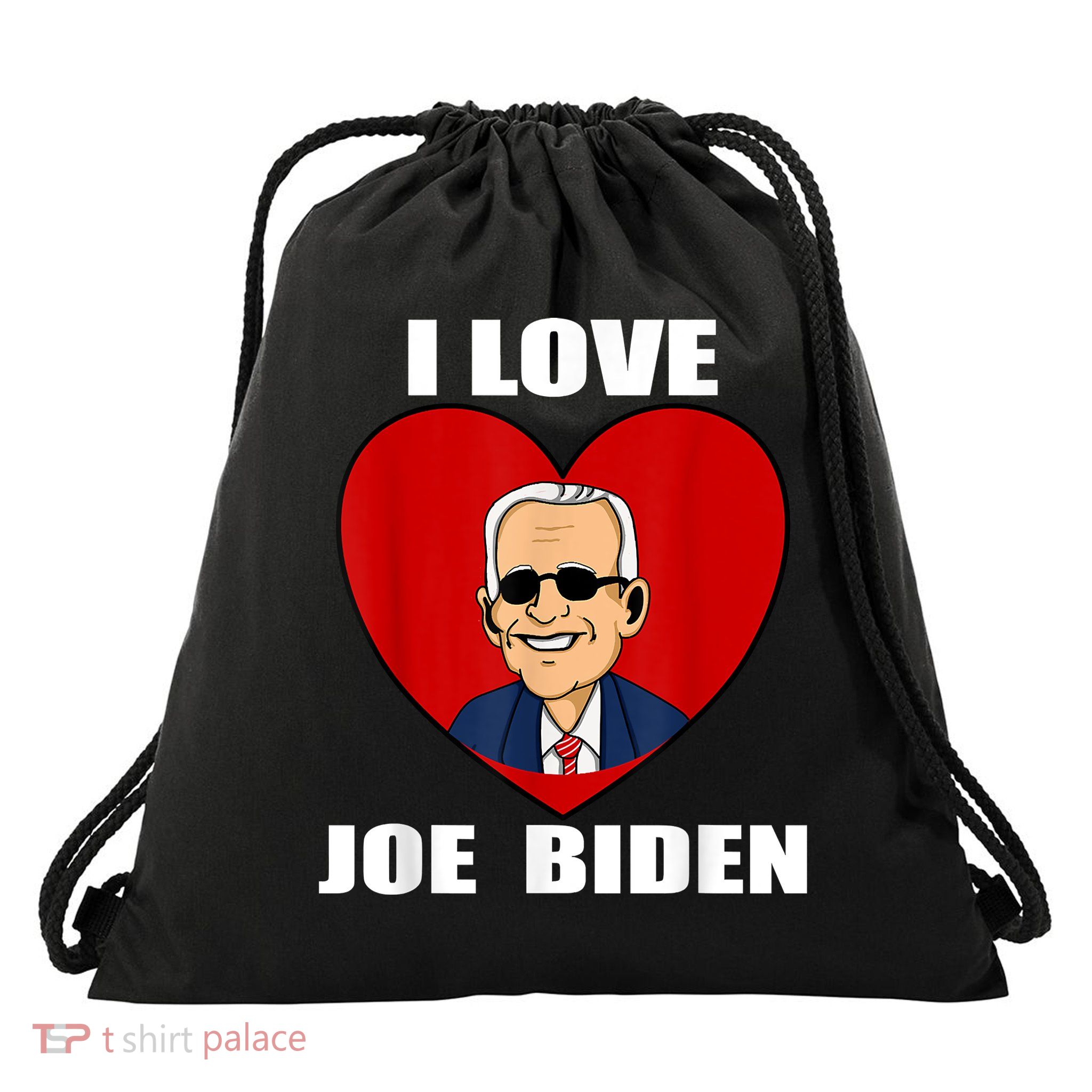 I Love Joe Biden Heart – Pro President Joe Biden Drawstring Bag