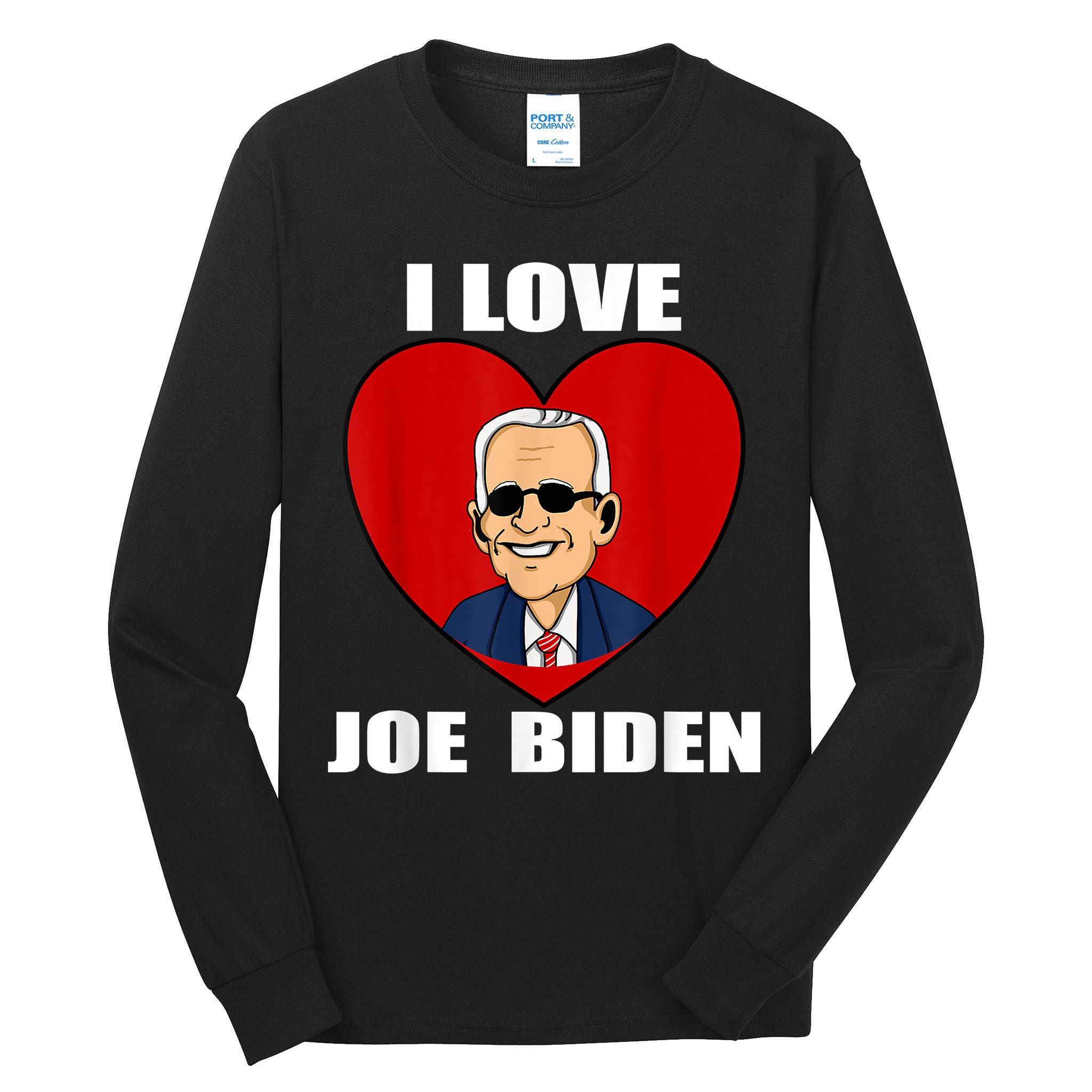 I Love Joe Biden Heart – Pro President Joe Biden Tall Long Sleeve T-Shirt