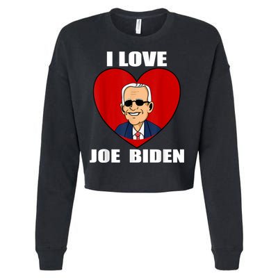 I Love Joe Biden Heart – Pro President Joe Biden Cropped Pullover Crew