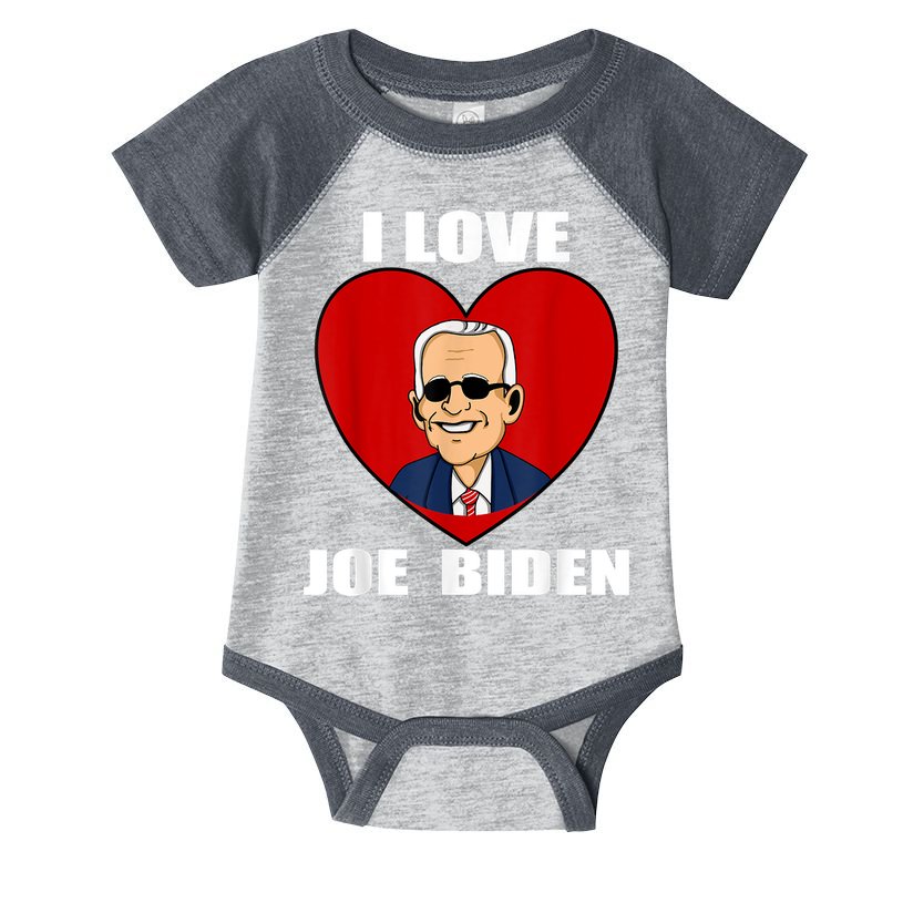 I Love Joe Biden Heart – Pro President Joe Biden Infant Baby Jersey Bodysuit