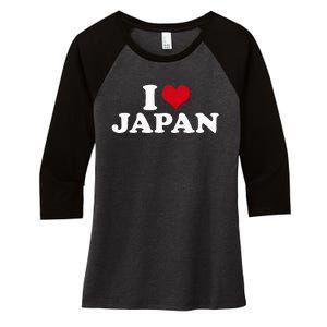 I Love Japan Women's Tri-Blend 3/4-Sleeve Raglan Shirt