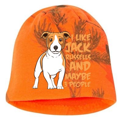 I Like Jack Russells And Maybe 3 People Funny Jack Russell Kati - Camo Knit Beanie