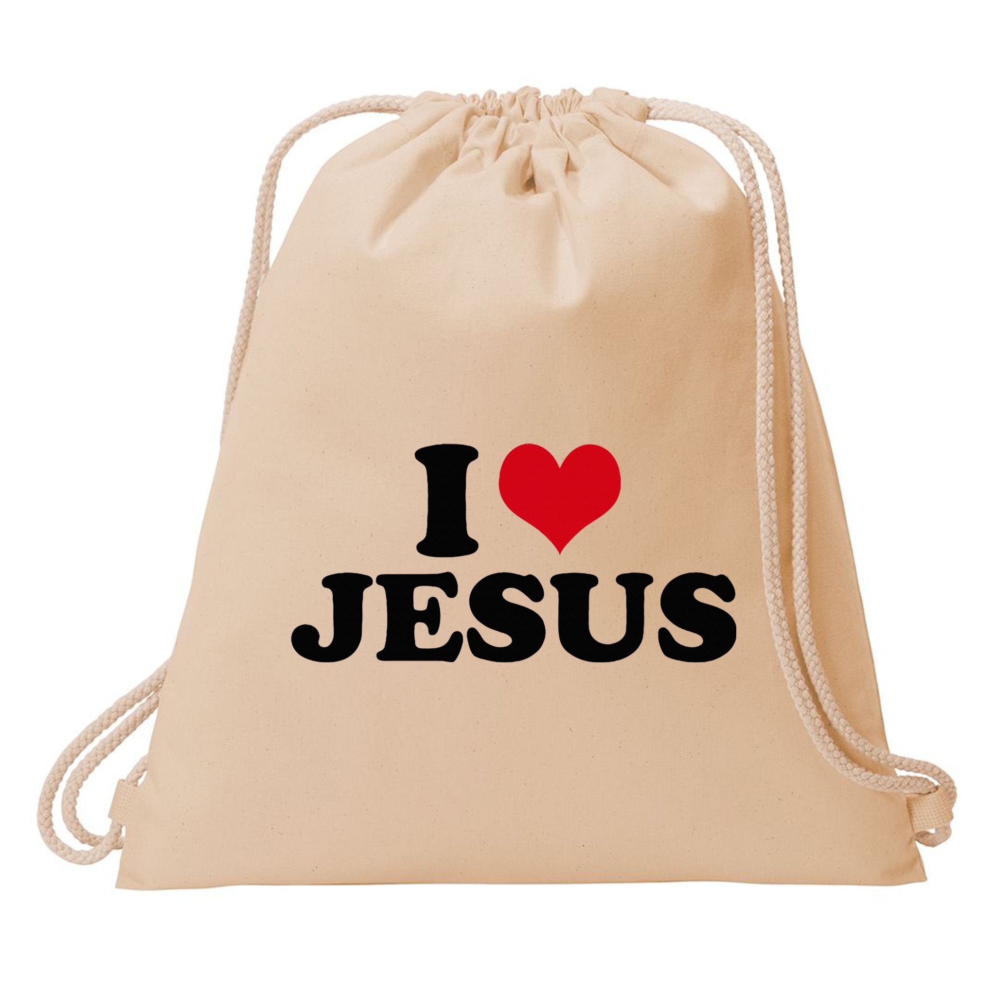 I Love Jesus Drawstring Bag