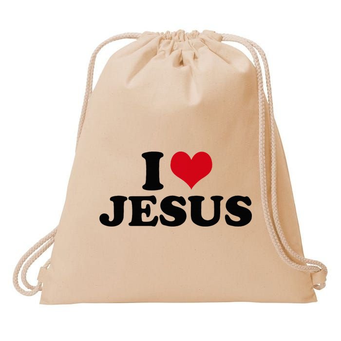 I Love Jesus Drawstring Bag