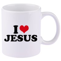 I Love Jesus 11oz C Handle Ceramic Mug