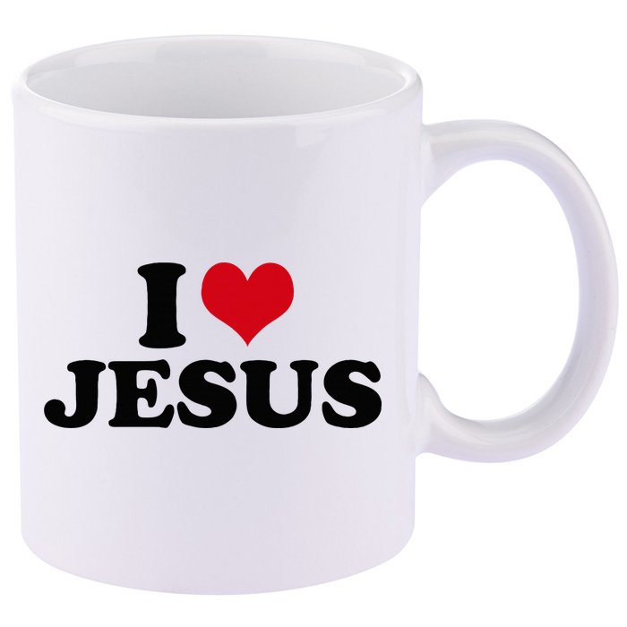 I Love Jesus 11oz C Handle Ceramic Mug
