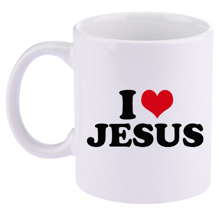I Love Jesus 11oz C Handle Ceramic Mug