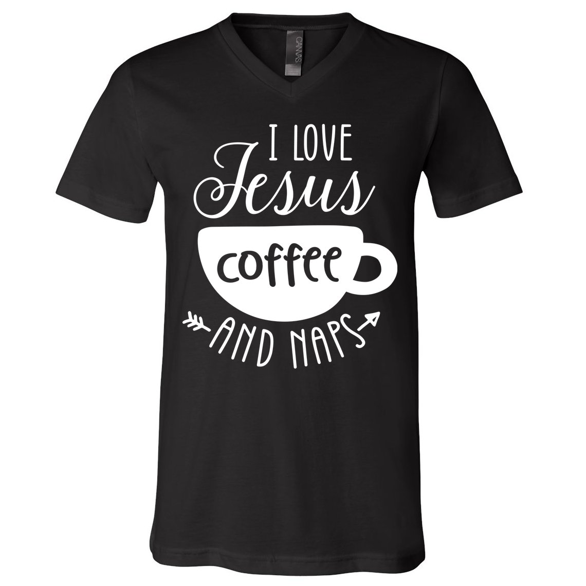 I Love Jesus Coffee And Naps V-Neck T-Shirt