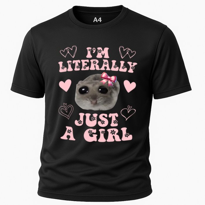 Im Literally Just A Girl Sad Hamster Meme Cooling Performance Crew T-Shirt