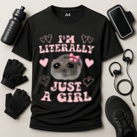 Im Literally Just A Girl Sad Hamster Meme Cooling Performance Crew T-Shirt