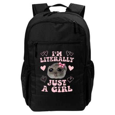 Im Literally Just A Girl Sad Hamster Meme Backpack