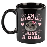 Im Literally Just A Girl Sad Hamster Meme 11oz C Handle Ceramic Mug