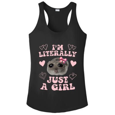 Im Literally Just A Girl Sad Hamster Meme Ladies PosiCharge Competitor Racerback Tank