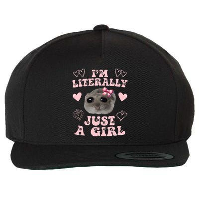 Im Literally Just A Girl Sad Hamster Meme Wool Snapback Cap