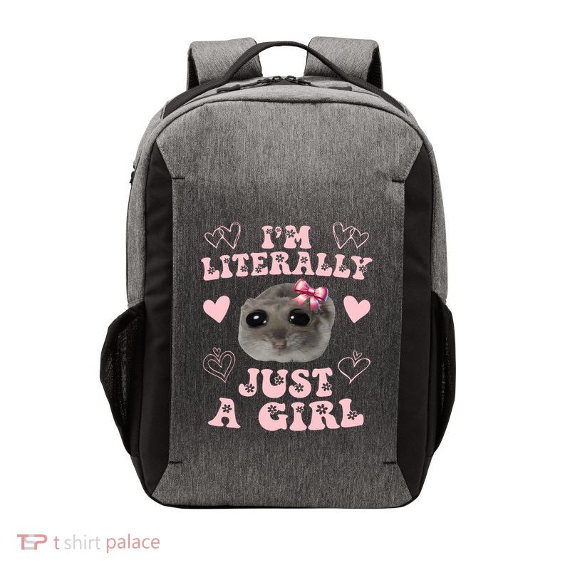 Im Literally Just A Girl Sad Hamster Meme Vector Backpack
