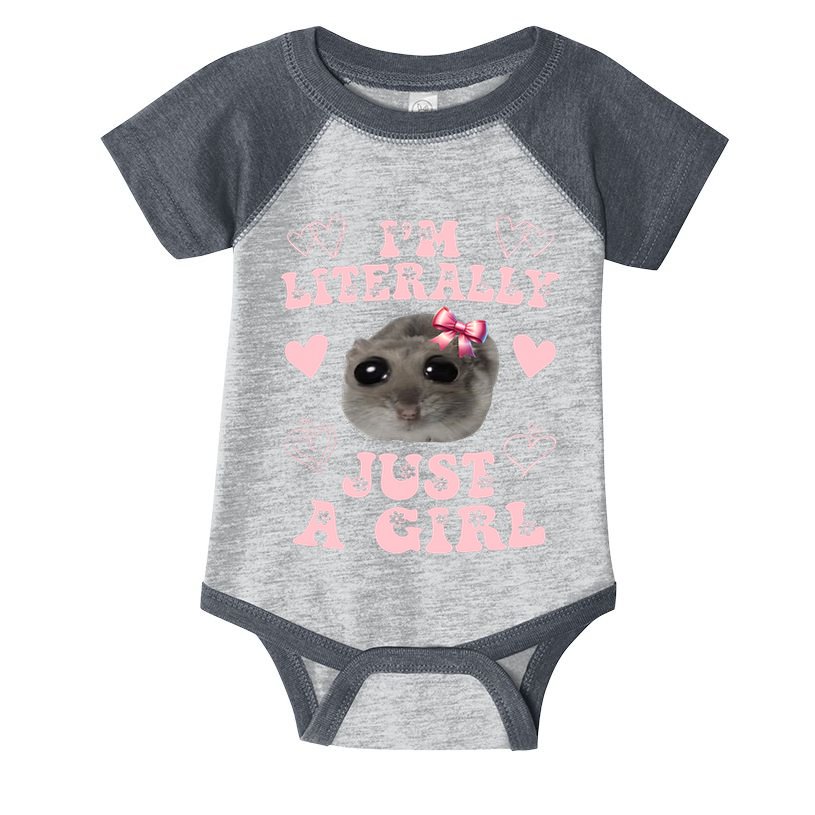Im Literally Just A Girl Sad Hamster Meme Infant Baby Jersey Bodysuit