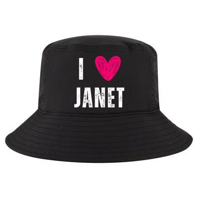 I Love JANET Heart Name Gift Cool Comfort Performance Bucket Hat