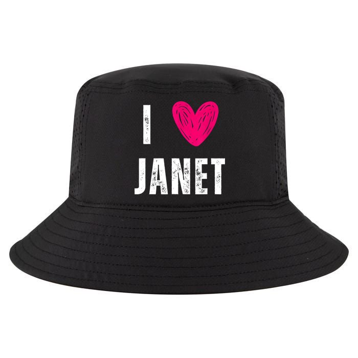 I Love JANET Heart Name Gift Cool Comfort Performance Bucket Hat