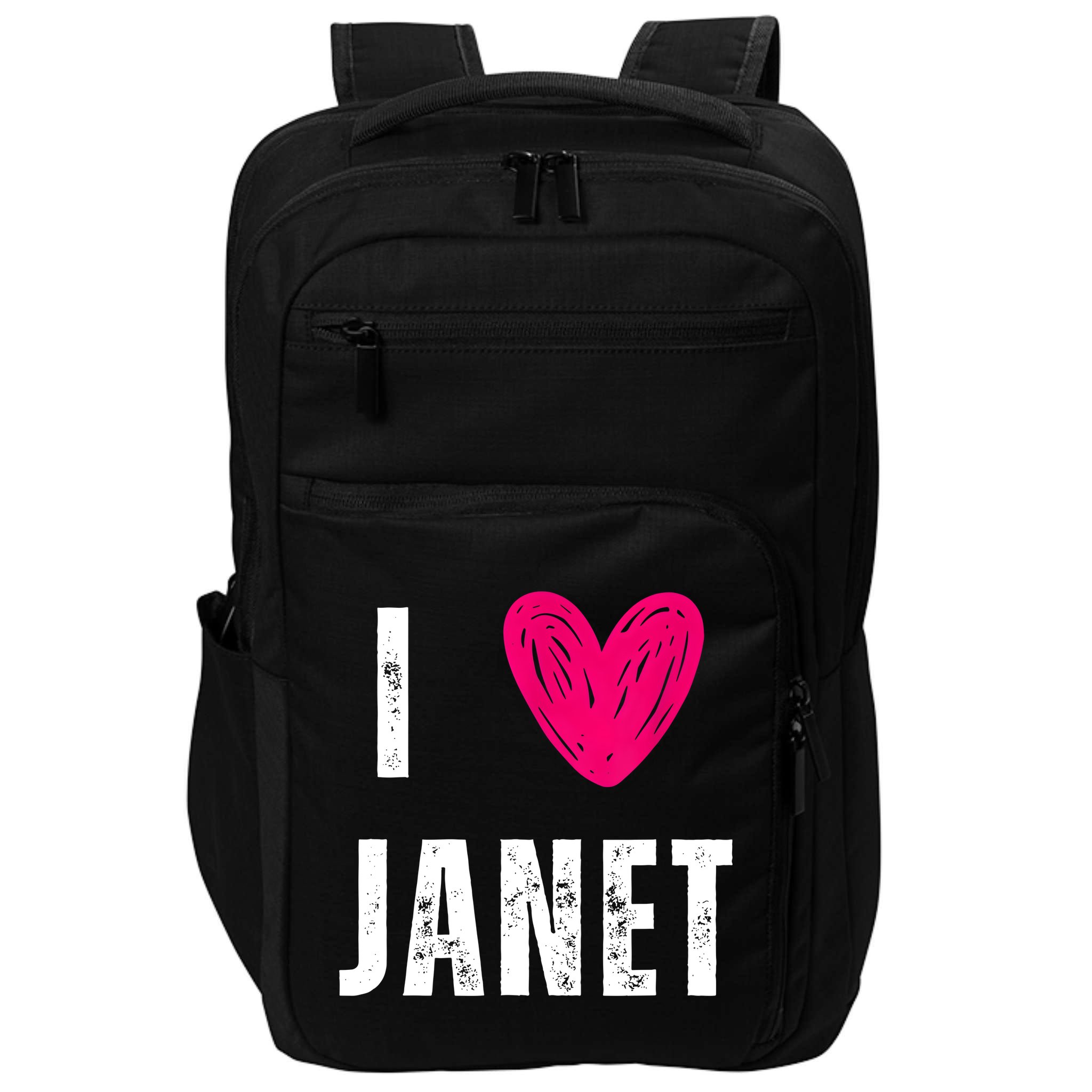 I Love JANET Heart Name Gift Impact Tech Backpack