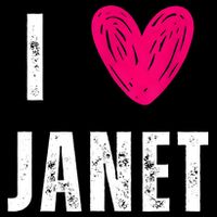 I Love JANET Heart Name Gift Button