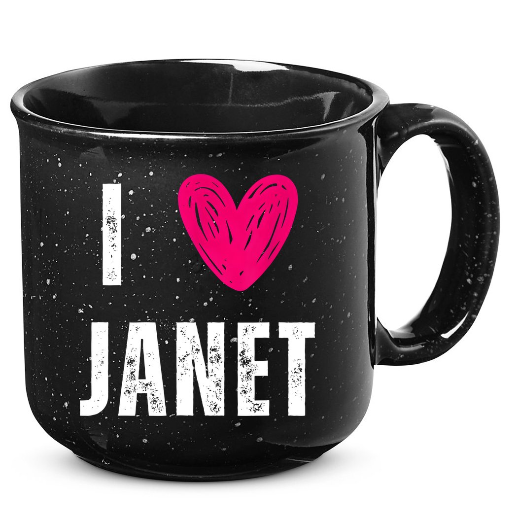 I Love JANET Heart Name Gift 15oz Campfire Ceramic Mug