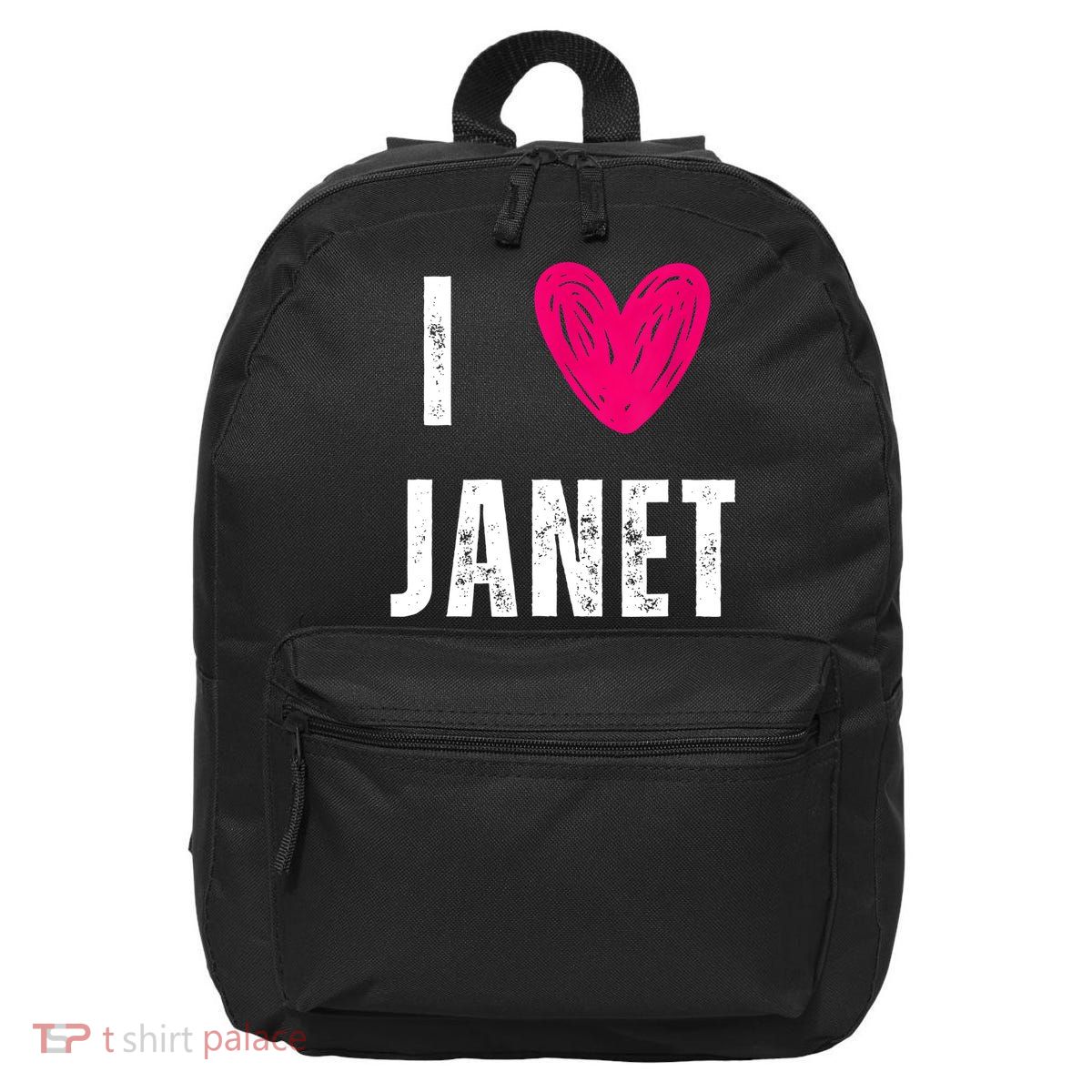 I Love JANET Heart Name Gift 16 in Basic Backpack