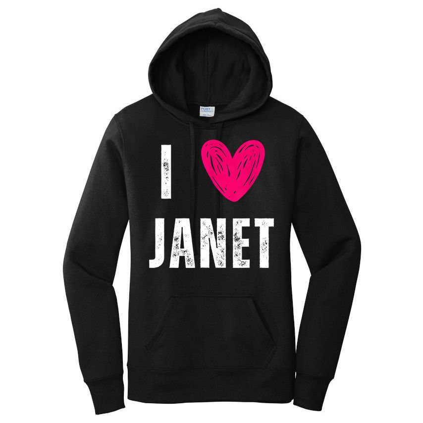 I Love JANET Heart Name Gift Women's Pullover Hoodie