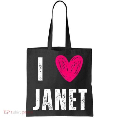 I Love JANET Heart Name Gift Bag