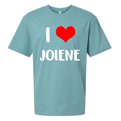 I Love Jolene Gift Valentine Guy Heart Anniversary 6 Meaningful Gift Sueded Cloud Jersey T-Shirt