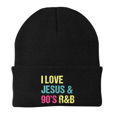 I Love Jesus And 90s R&B RnB Music Lover Vintage Retro Beanie