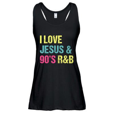 I Love Jesus And 90s R&B RnB Music Lover Vintage Retro Ladies Essential Flowy Tank