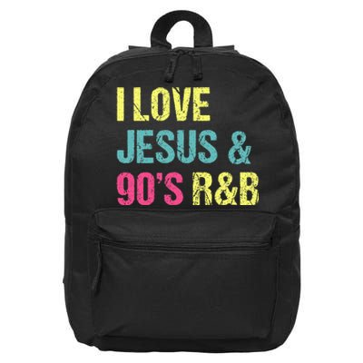 I Love Jesus And 90s R&B RnB Music Lover Vintage Retro 16 in Basic Backpack