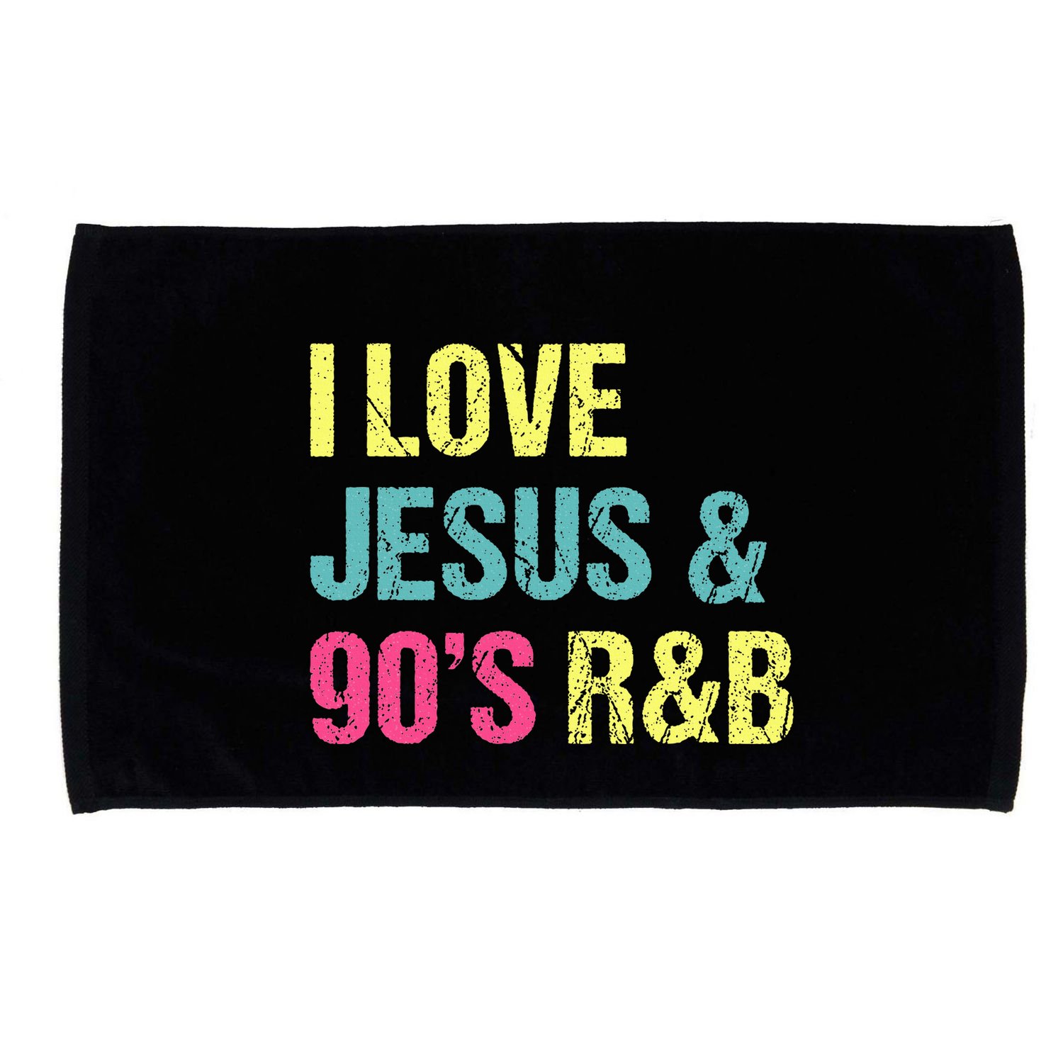 I Love Jesus And 90s R&B RnB Music Lover Vintage Retro Microfiber Hand Towel