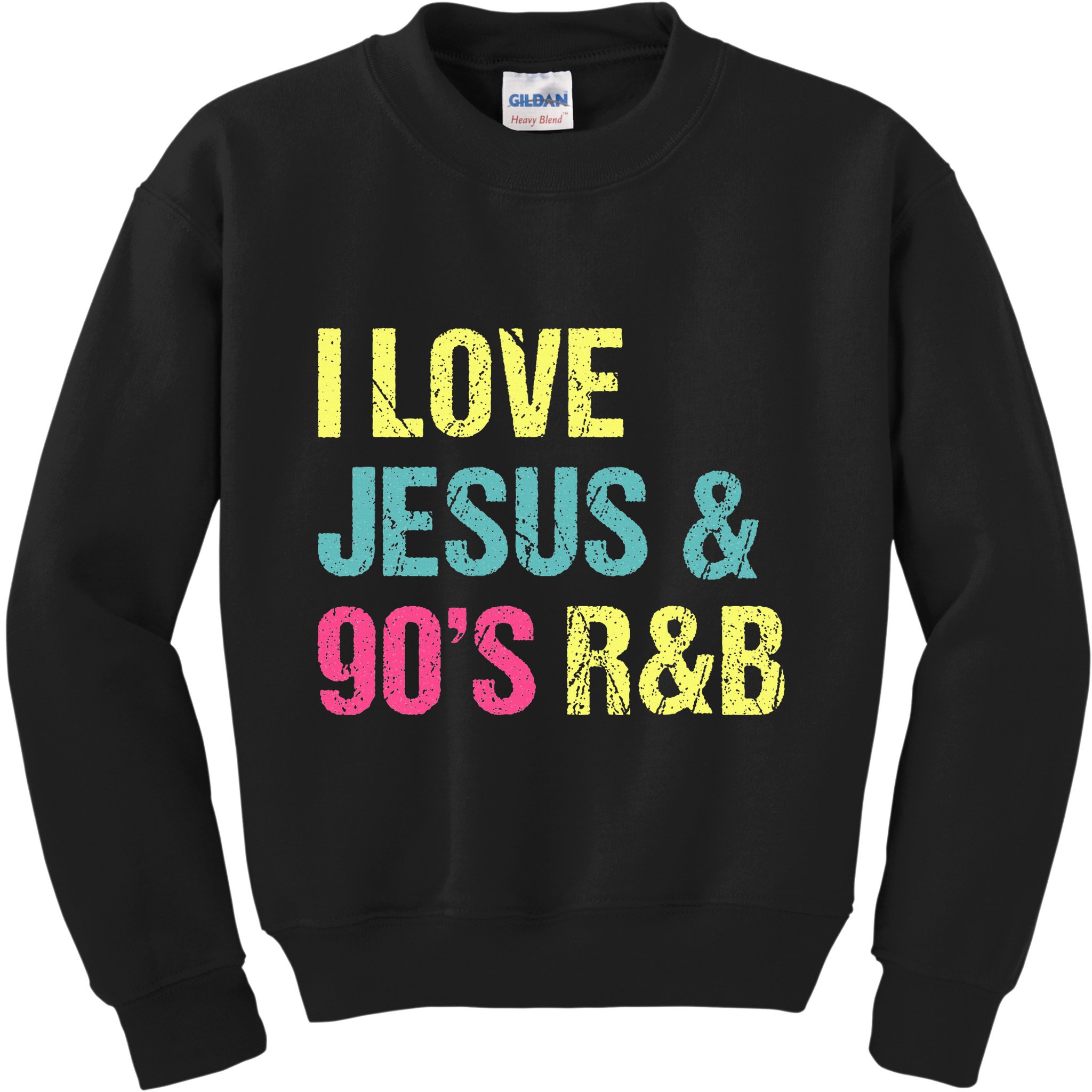 I Love Jesus And 90s R&B RnB Music Lover Vintage Retro Kids Sweatshirt