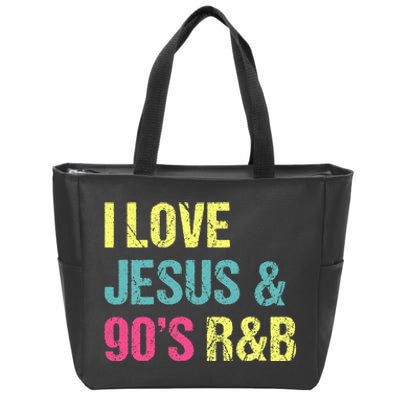 I Love Jesus And 90s R&B RnB Music Lover Vintage Retro Zip Tote Bag