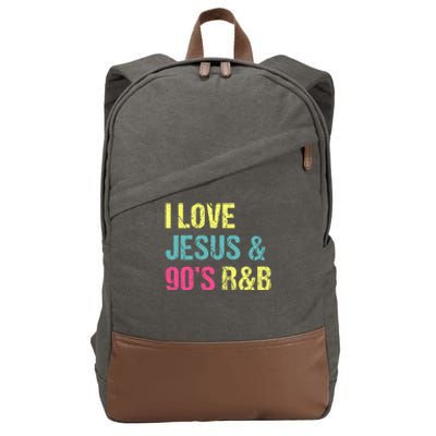 I Love Jesus And 90s R&B RnB Music Lover Vintage Retro Cotton Canvas Backpack