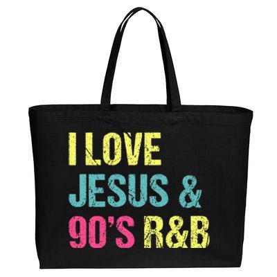 I Love Jesus And 90s R&B RnB Music Lover Vintage Retro Cotton Canvas Jumbo Tote