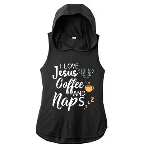 I Love Jesus Coffee And Naps Cool Gift Ladies PosiCharge Tri-Blend Wicking Draft Hoodie Tank