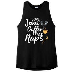 I Love Jesus Coffee And Naps Cool Gift Ladies PosiCharge Tri-Blend Wicking Tank